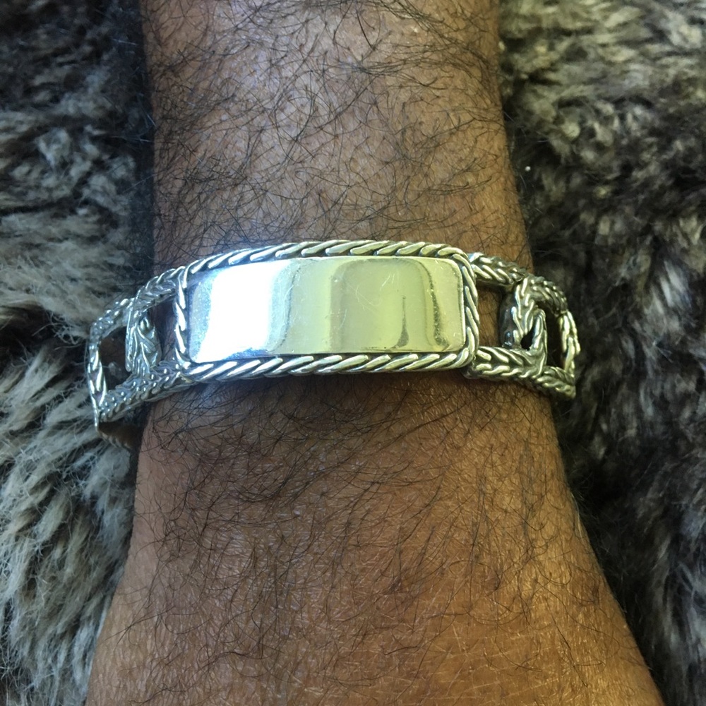 Men John Hardy Heavy Sterling Link I.D. Bracelet